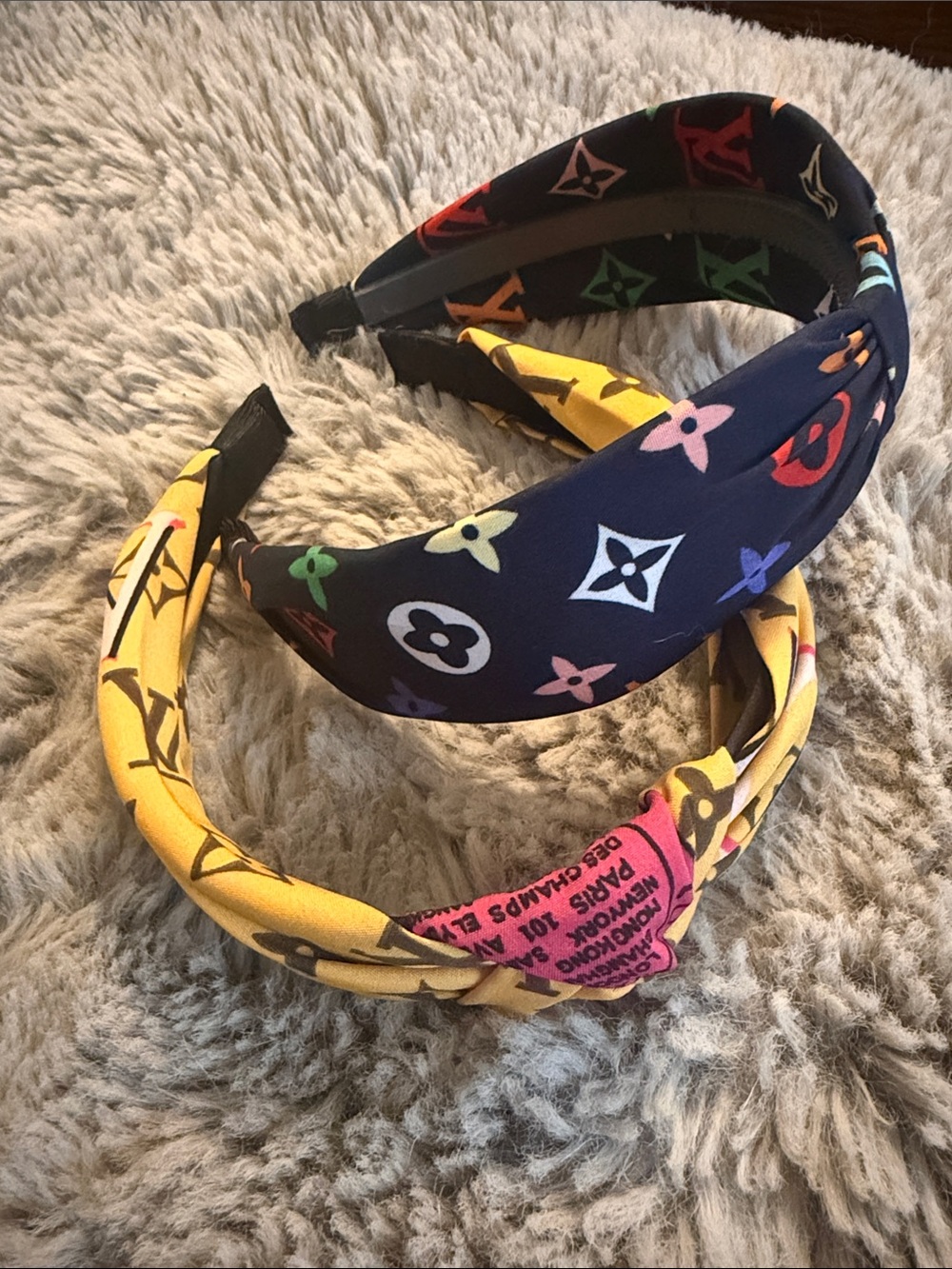 Louis Vuitton Navy & Yellow Kids Monogram Headbands